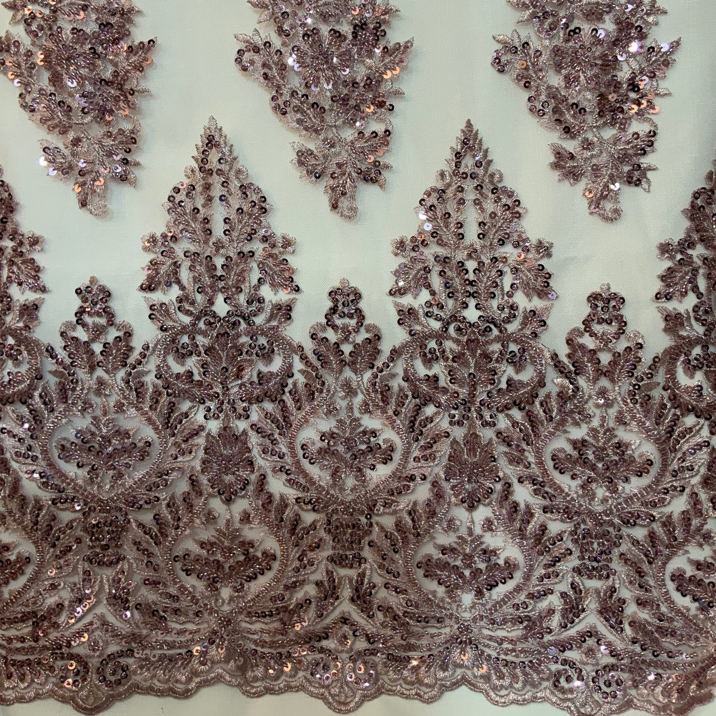 Beaded Lace Fabric Embroidered on 100% Polyester Net Mesh | Lace USA - GD-824