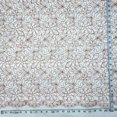 Corded Bridal Lace Fabric Embroidered on 100% Polyester Net Mesh | Lace USA