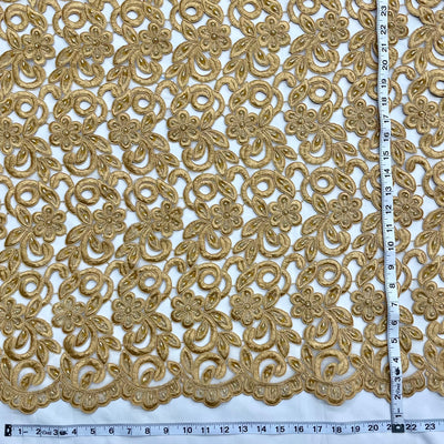 Beaded & Corded Bridal Fabric Lace Embroidered on 100% Polyester Net Mesh | Lace USA
