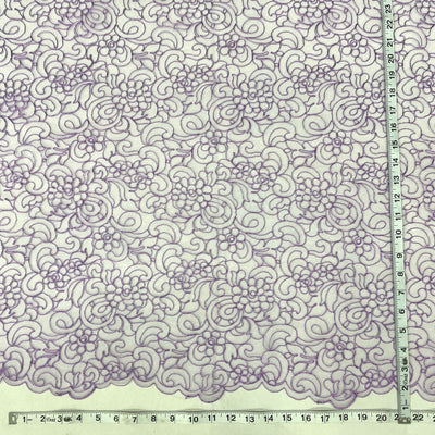 Corded Bridal Lace Fabric Embroidered on 100% Polyester Net Mesh | Lace USA