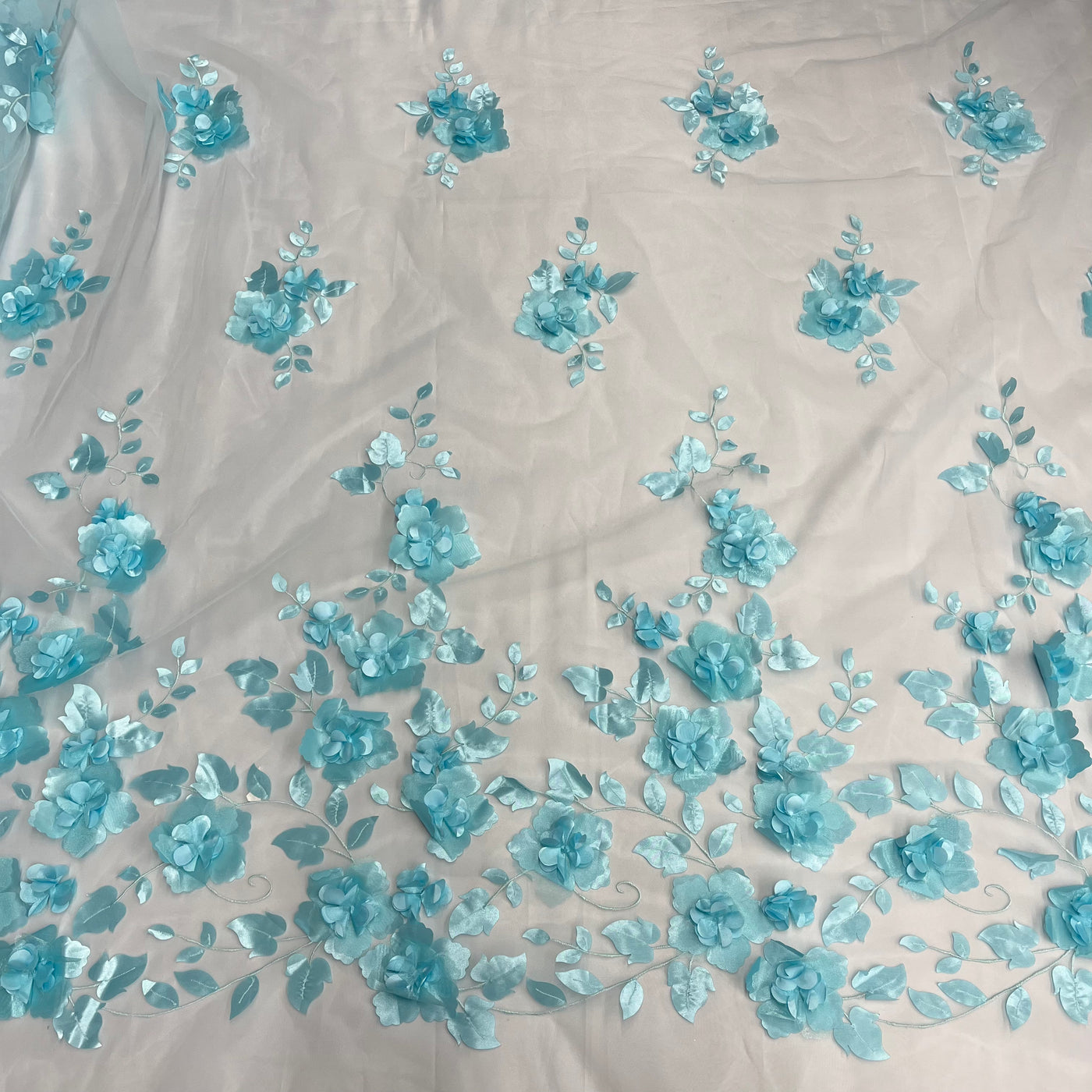 3d Embroidered Floral Pattern Tulle Fabric Lace Fabric For - Temu