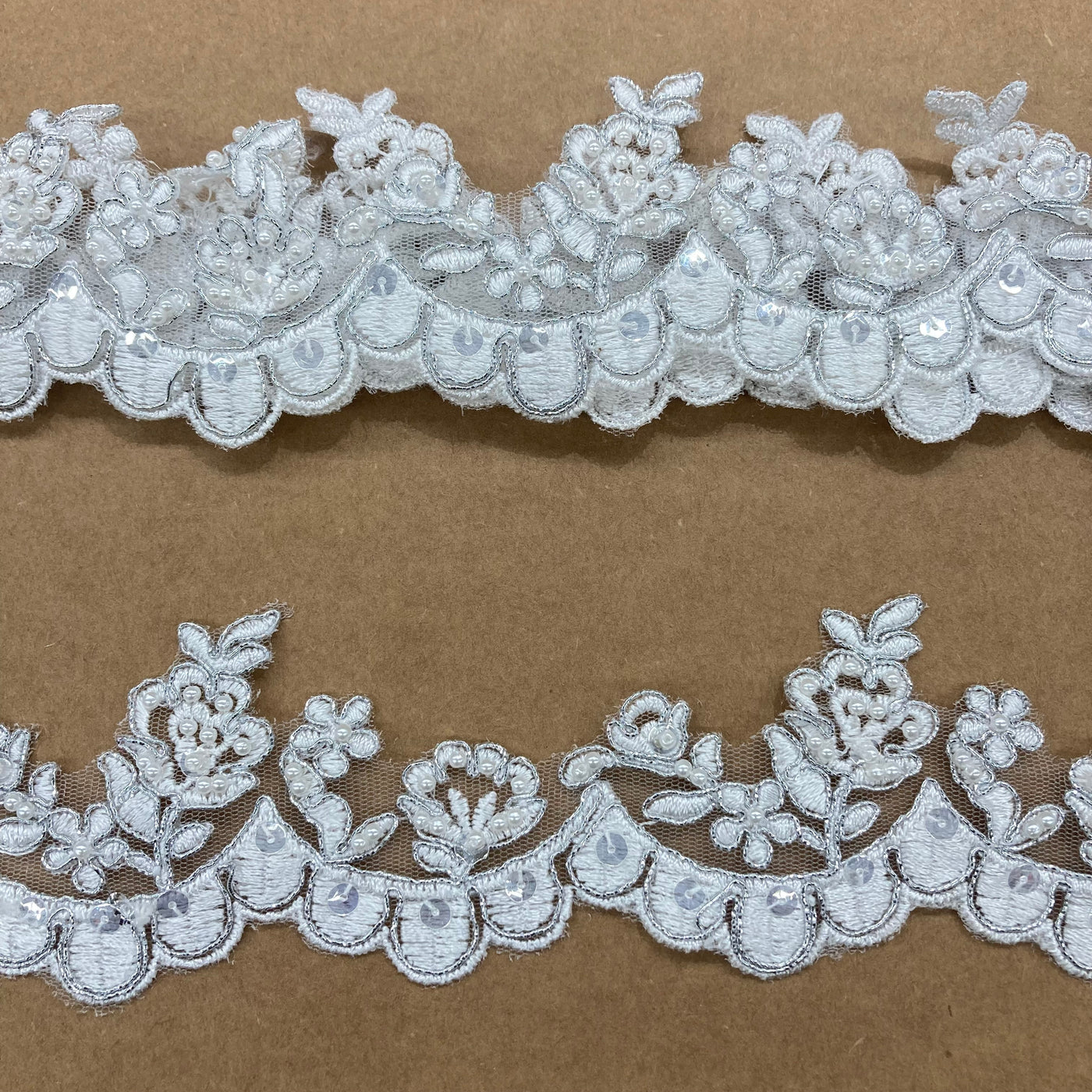 Corded & Beaded Floral Embroidered lace Trimming. Lace Usa