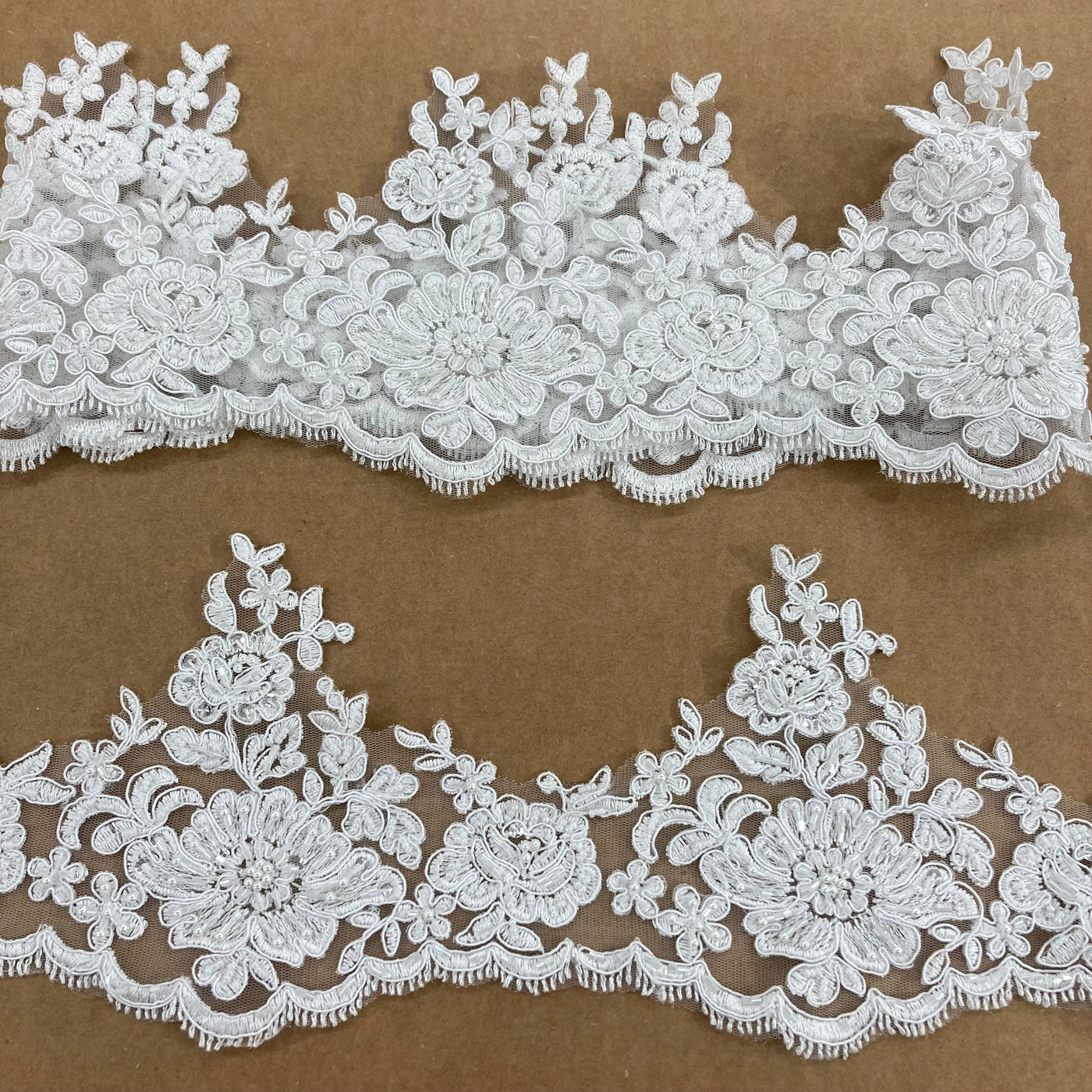 Corded & Beaded Floral Embroidered lace Trimming. Lace Usa