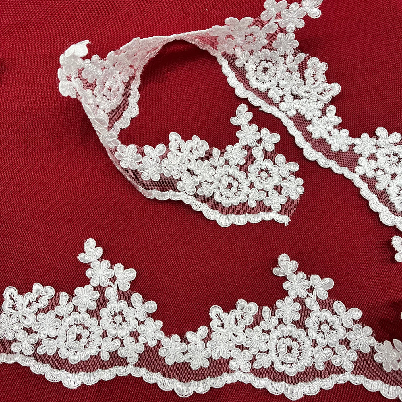 97121W-Corded Lace Trimming Embroidered on 100% Polyester Net Mesh | Lace USA
