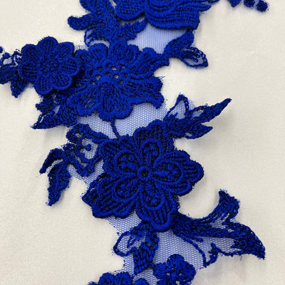 Aplique de encaje floral 3D bordado en malla de red 100% poliéster | Encaje EE. UU.