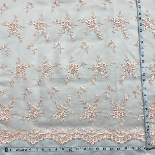 Beaded Lace Fabric Embroidered on 100% Polyester Net Mesh | Lace USA