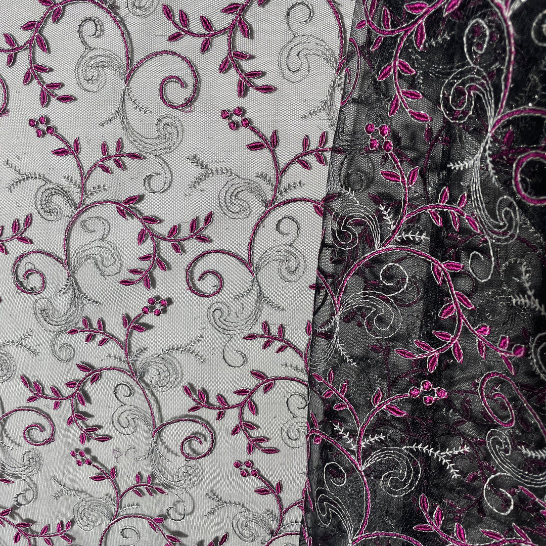 Lace Net Material Lace Fabric Embroidered on 100% Polyester Net Mesh | Lace USA - 42097W
