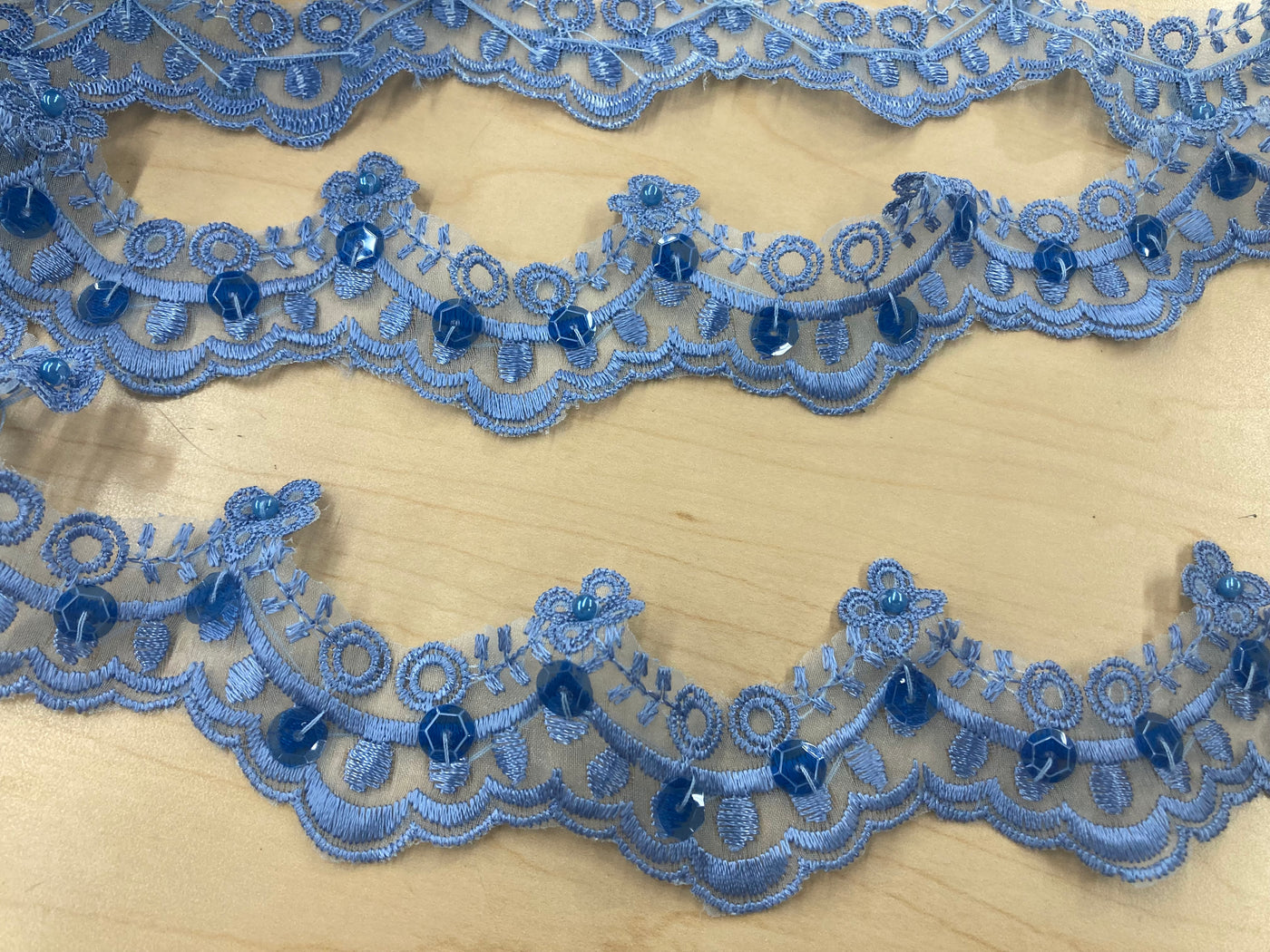 Beaded Perry Lace Trim Embroidered on 100% Polyester Organza . Large Arch Scalloped Trim. Formal Trim. Perfect for Edging and Gowns. Sold by the Yard. Lace Usa