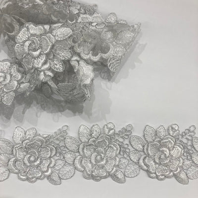 3D Floral Embroidered Trimming. Lace USA