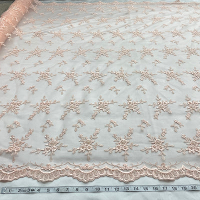 Beaded Lace Fabric Embroidered on 100% Polyester Net Mesh | Lace USA