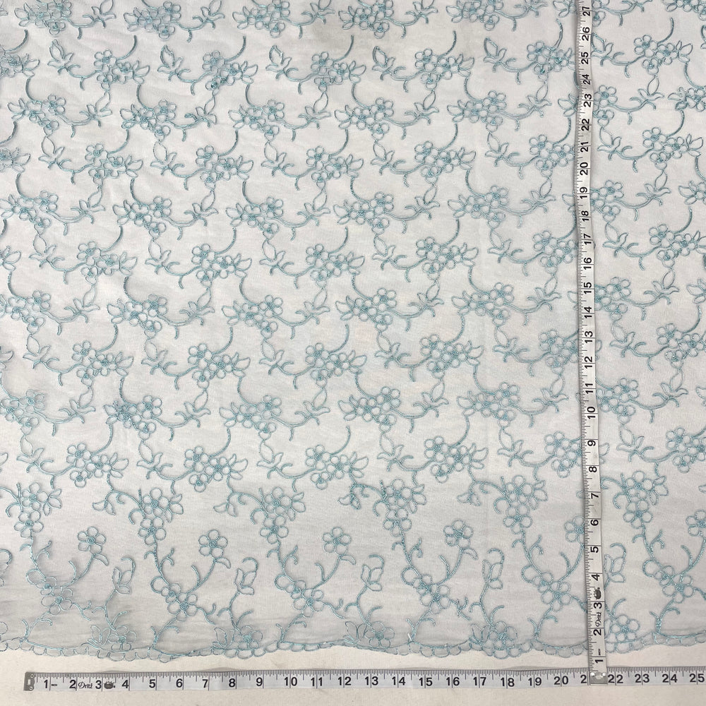 Corded Bridal Lace Fabric Embroidered on 100% Polyester Net Mesh | Lace USA