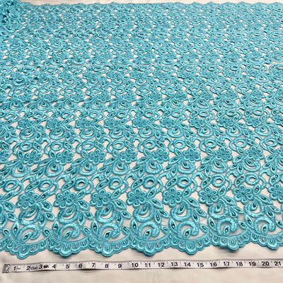 Beaded & Corded Bridal Fabric Lace Embroidered on 100% Polyester Net Mesh | Lace USA