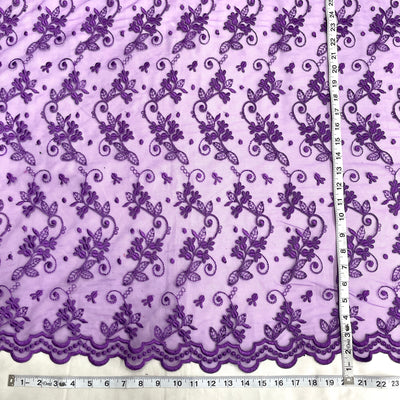 Corded Bridal Lace Fabric Embroidered on 100% Polyester Net Mesh | Lace USA