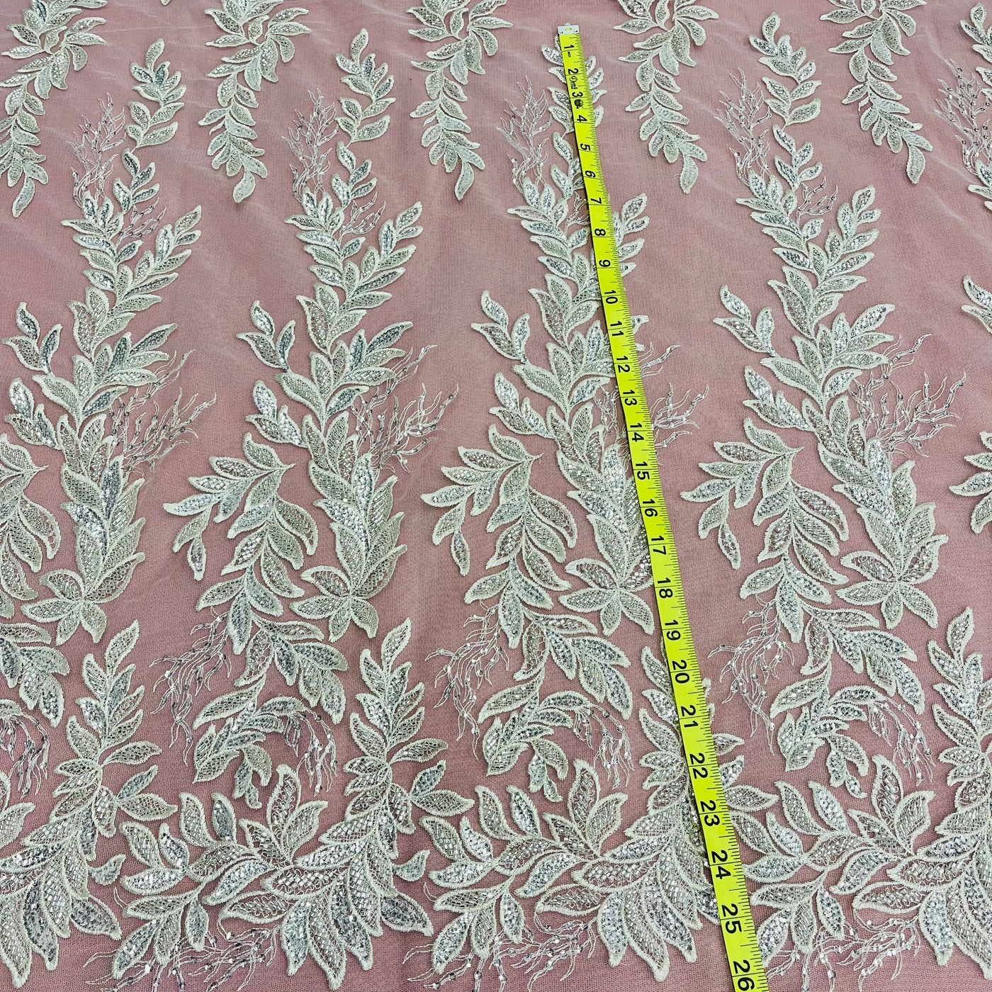 Beaded Lace Fabric Embroidered on 100% Polyester Net Mesh | Lace USA