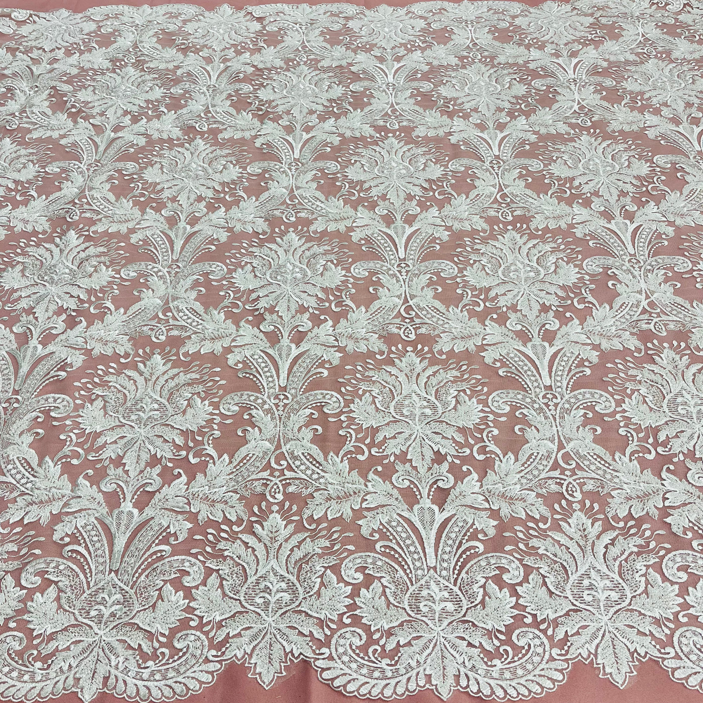 Beaded Lace Fabric Embroidered on 100% Polyester Net Mesh | Lace USA