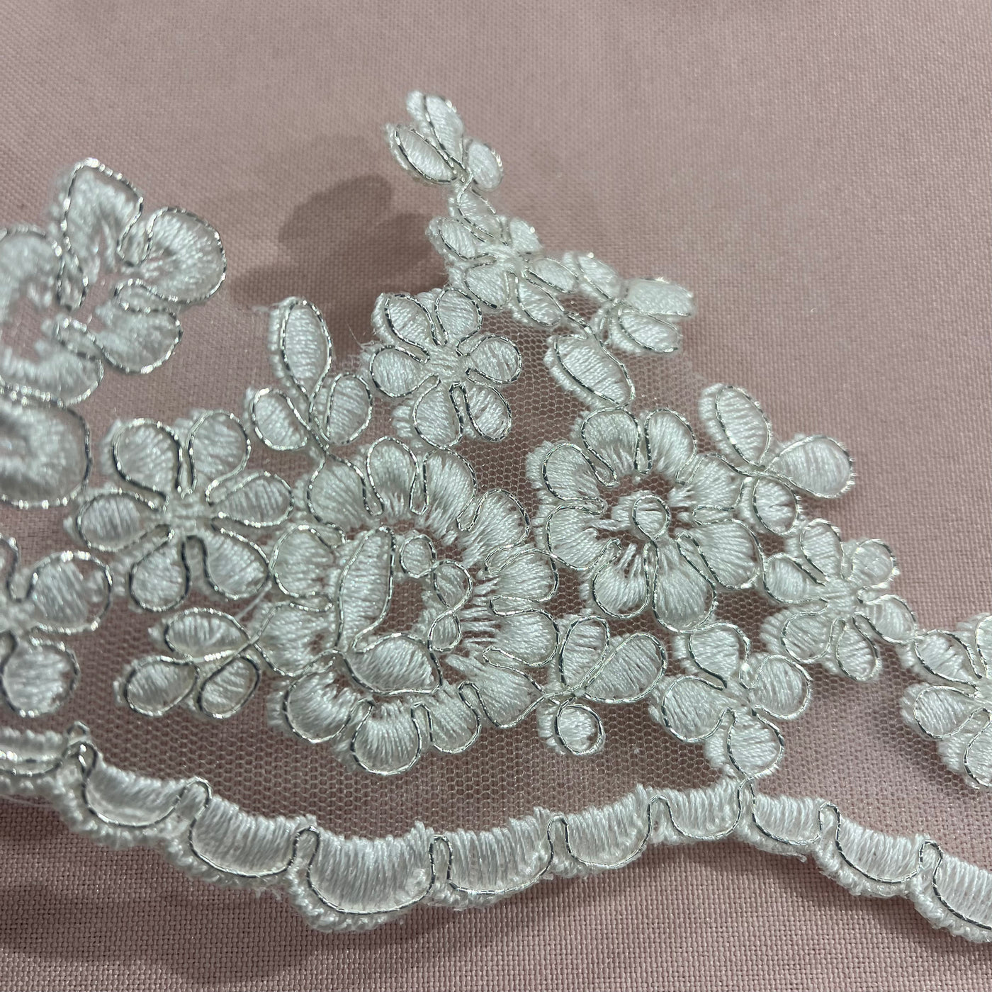 97121W-Corded Lace Trimming Embroidered on 100% Polyester Net Mesh | Lace USA