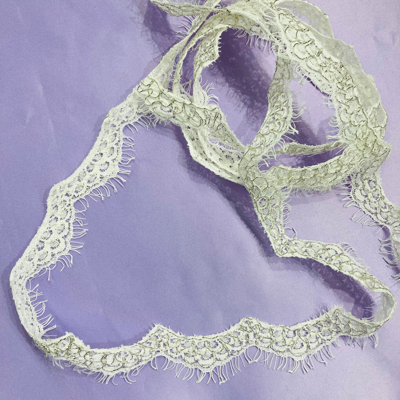 Corded Eyelash Lace Trimming Embroidered on 100% Polyester Net Mesh. Lace USA