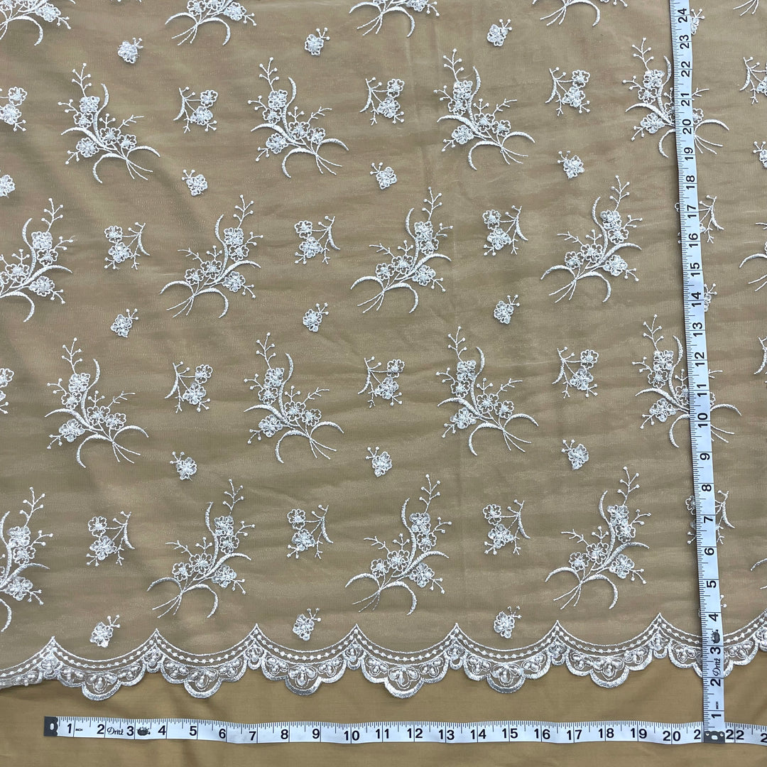 Beaded Lace Fabric Embroidered on 100% Polyester Net Mesh | Lace USA