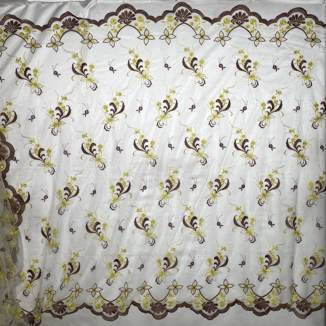 Beaded Lace Fabric Embroidered on 100% Polyester Net Mesh | Lace USA