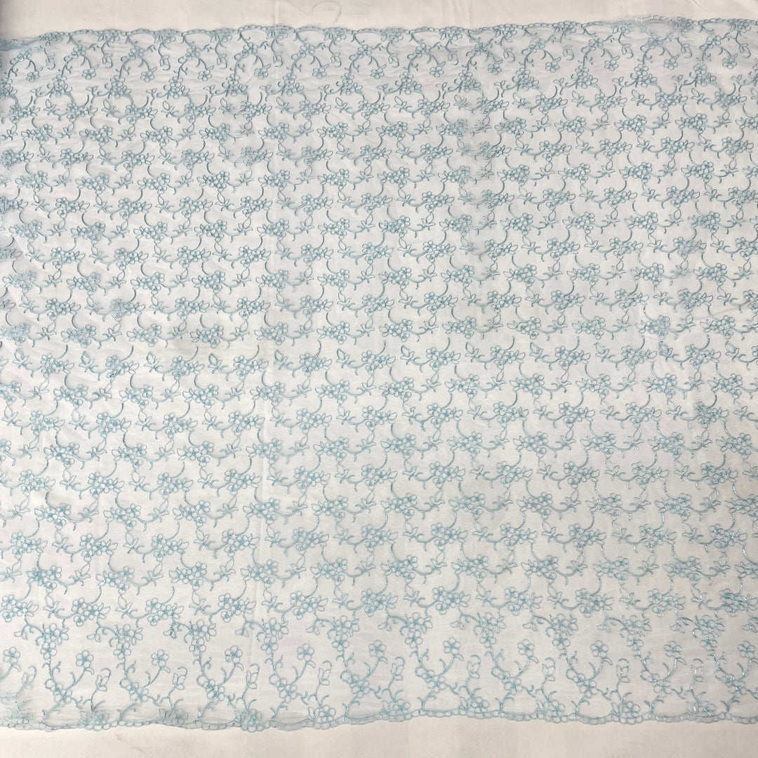 Corded Bridal Lace Fabric Embroidered on 100% Polyester Net Mesh | Lace USA